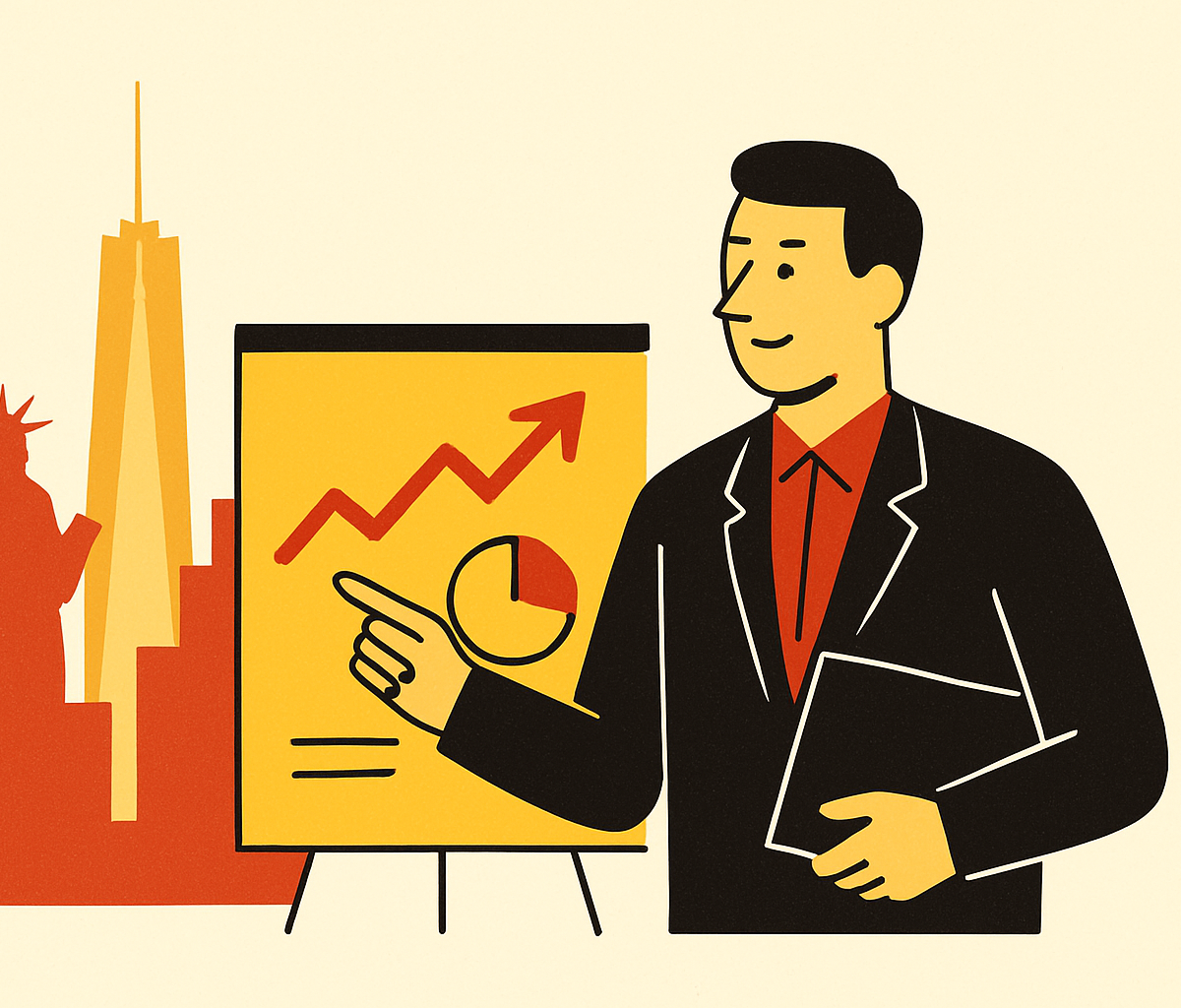 Cover illustration for “Founder-Led Sales Strategies for NYC Fintech Startups”