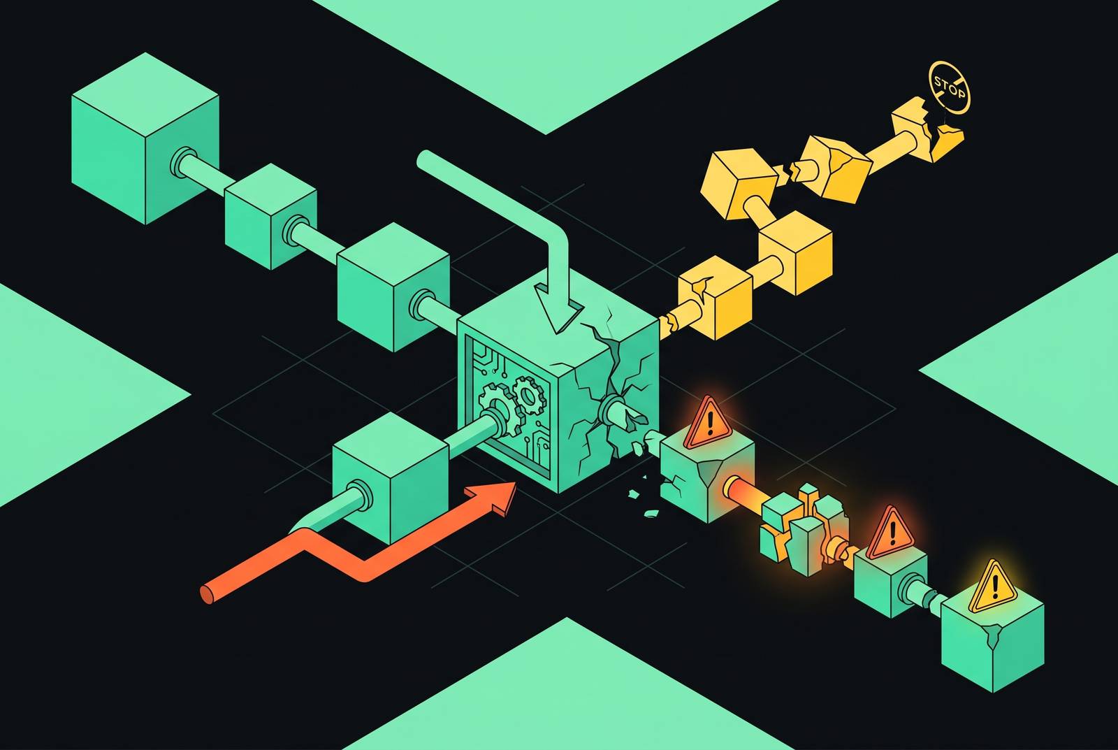 Cover illustration for “Instruction Contradiction Failures in Multi-Step Agents”