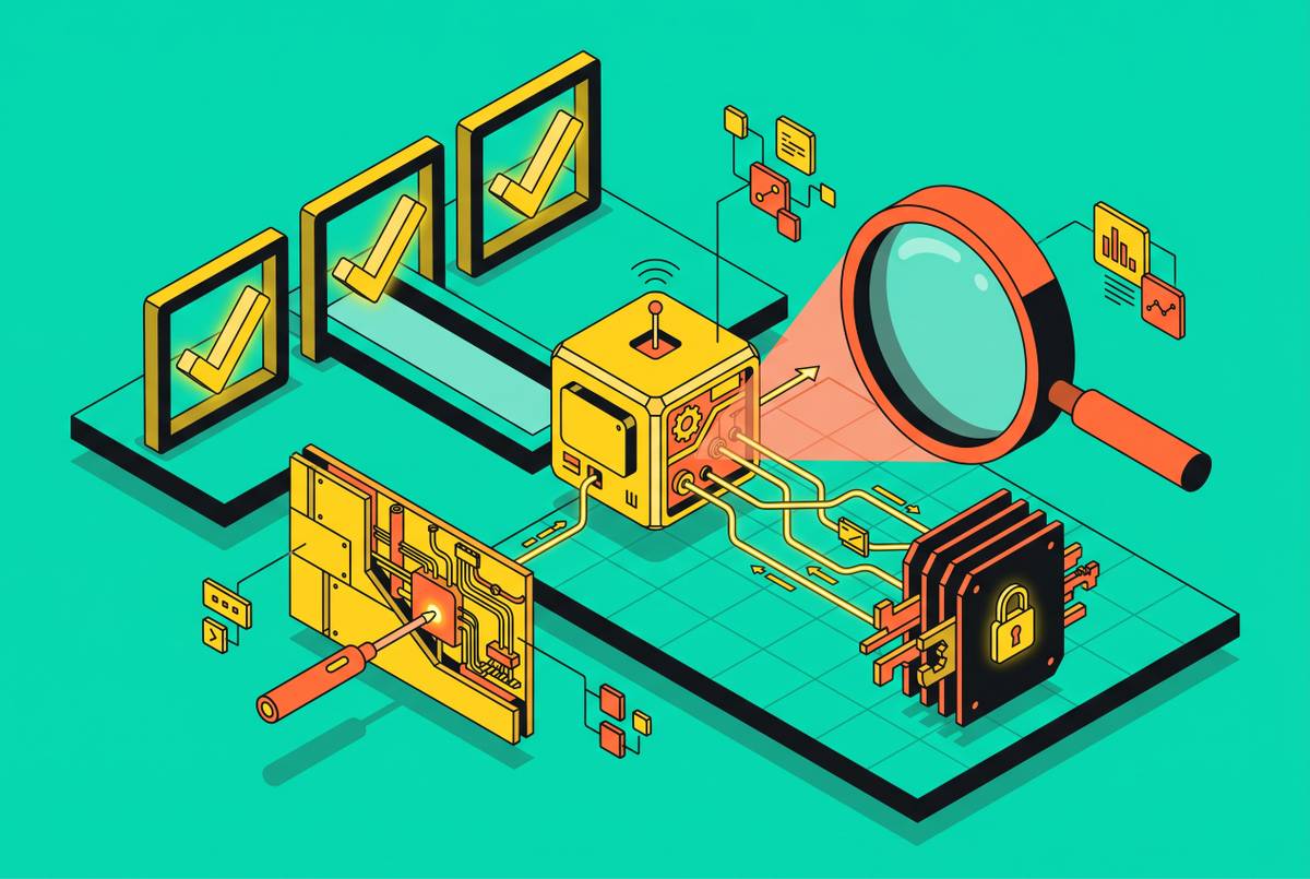 Cover illustration for “Agent Security Testing Beyond Passed Evals”