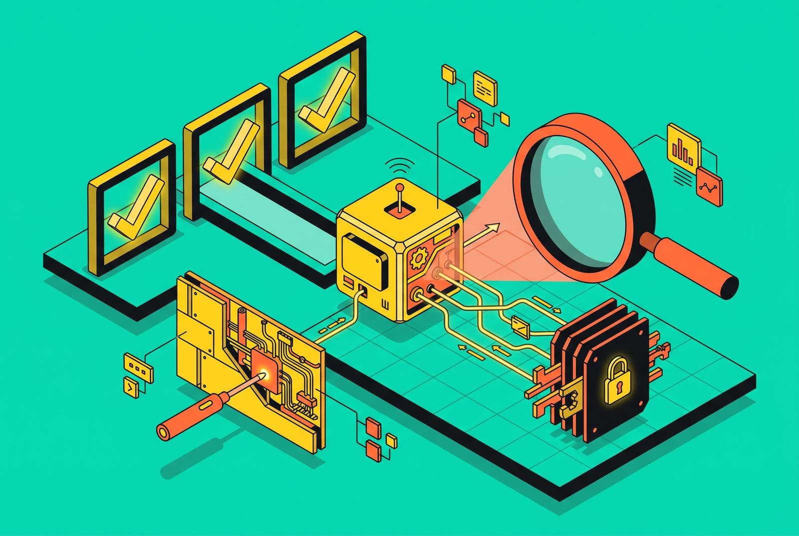 Cover illustration for “Agent Security Testing Beyond Passed Evals”