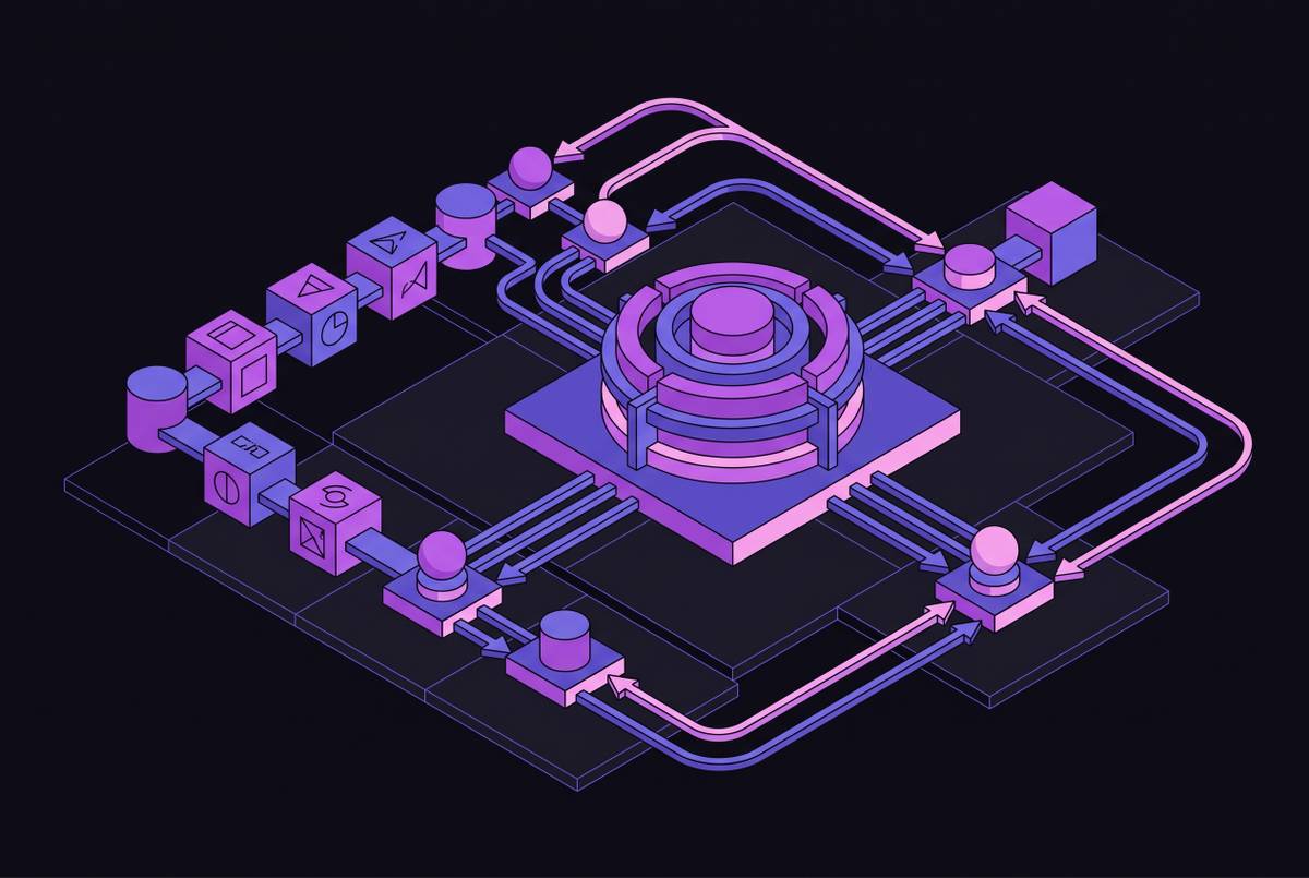 Cover illustration for “LLM-as-Judge Prompt Architecture for Multi-Step Agents”