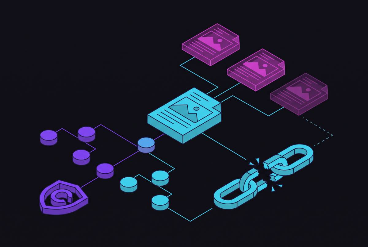 Cover illustration for “Copyright and Ownership Risks Tied to AI Content Provenance”