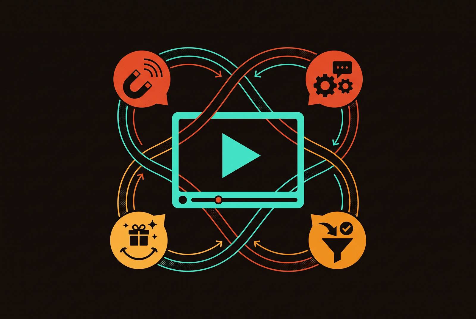 Cover illustration for “B2B SaaS Marketing Video Across the HubSpot Lifecycle”