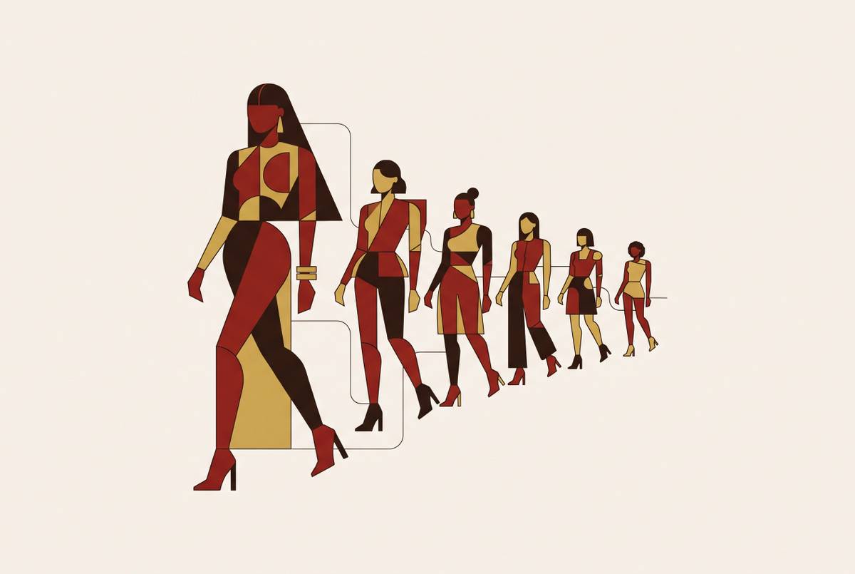 Cover illustration for “Fashion Model Dynasties in the Supermodel Era”