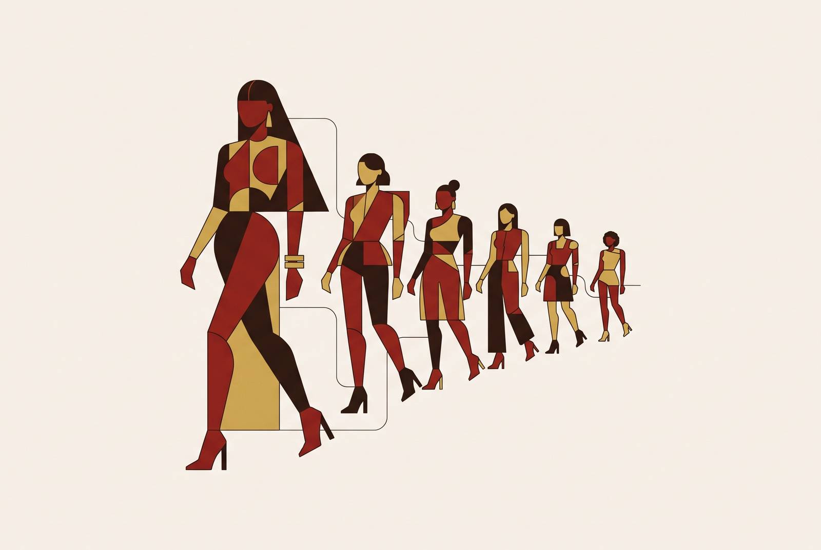 Cover illustration for “Fashion Model Dynasties in the Supermodel Era”