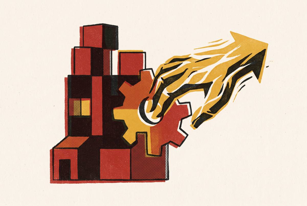Cover illustration for “Hybrid Content Models Mixing In-House Strategy With External Execution”
