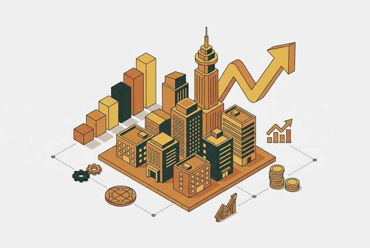 Cover illustration for “Commercial Real Estate Outlook for the Next Five Years”