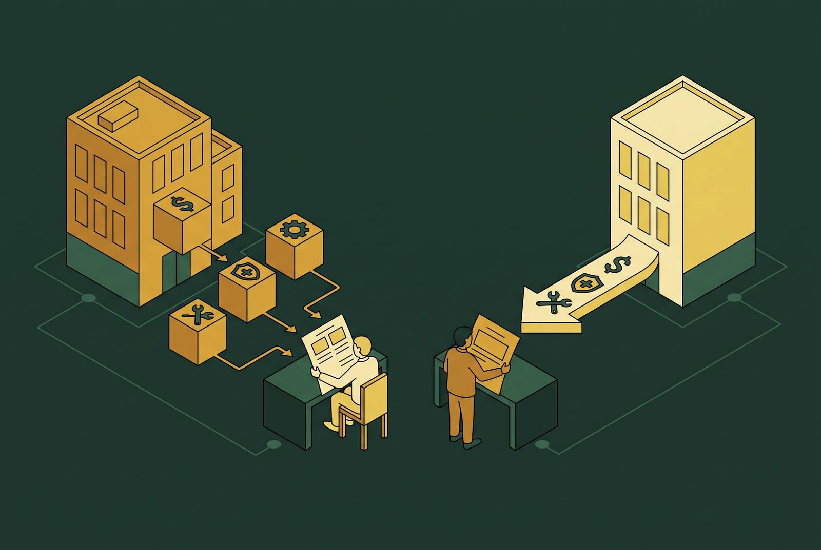 Cover illustration for “NNN vs. Gross Lease Underwriting Differences for CRE Lenders”