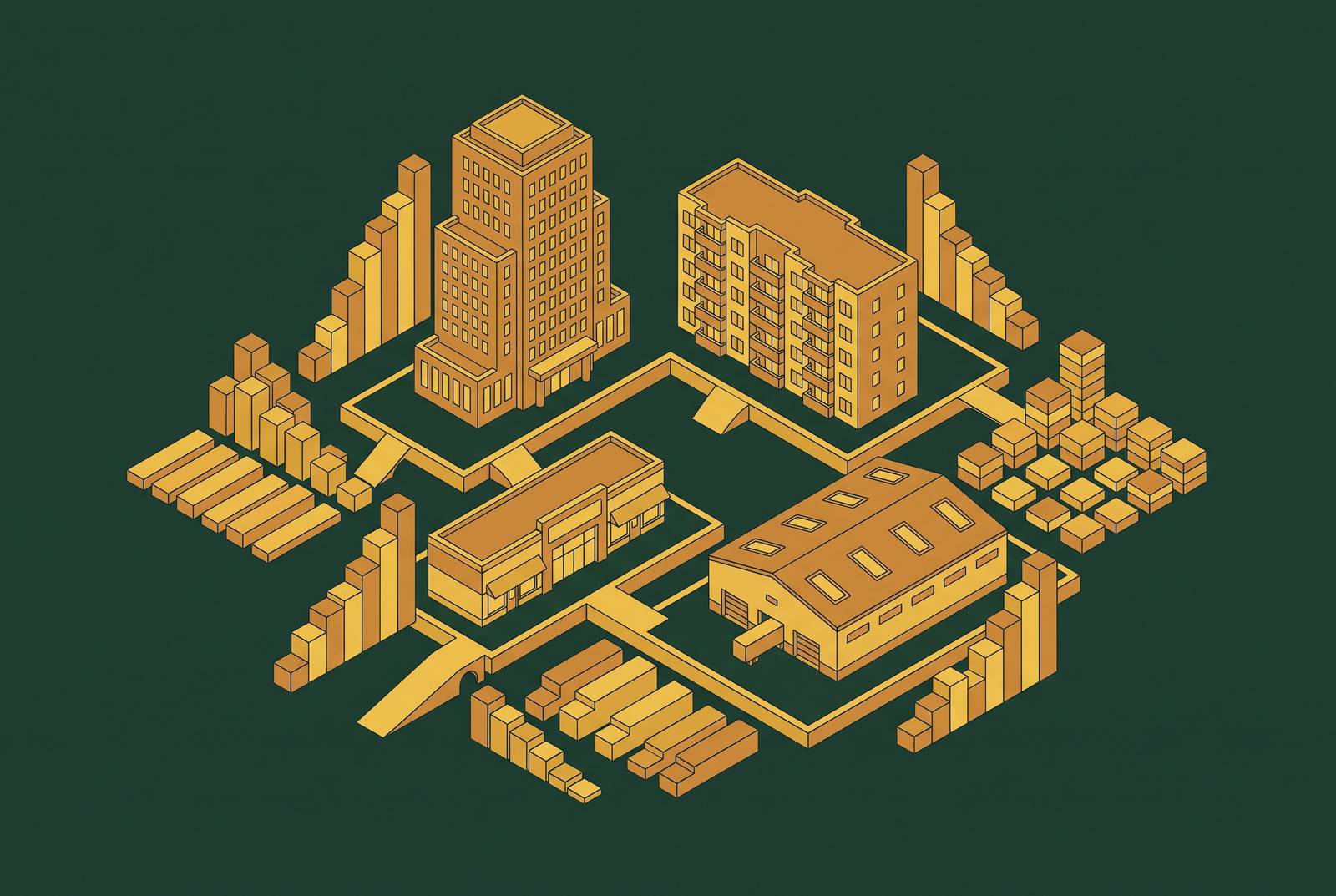 Cover illustration for “DSCR Benchmarks Across CRE Property Types and Markets”