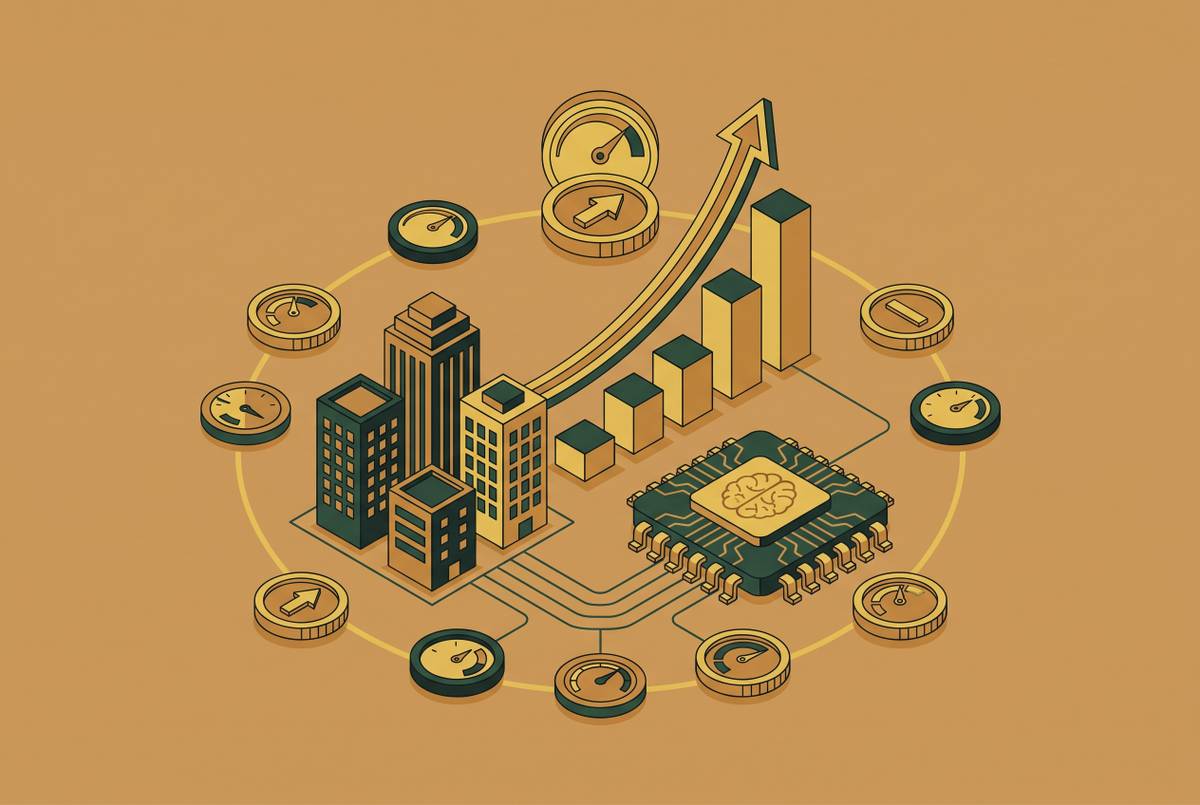 Cover illustration for “How CRE Firms Are Measuring the Return on AI Investment”