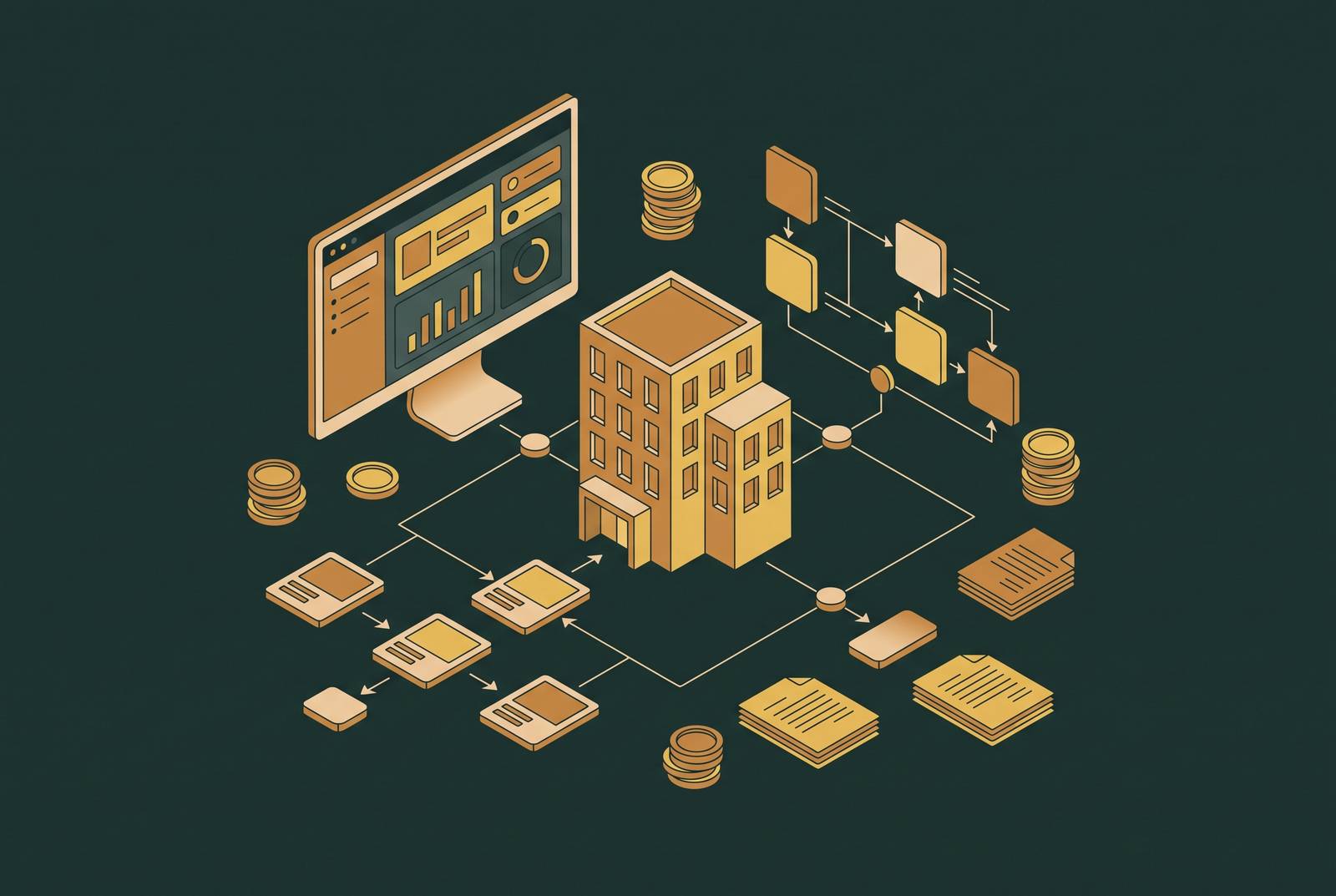 Cover illustration for “Commercial Loan Software Selection for CRE Lenders”