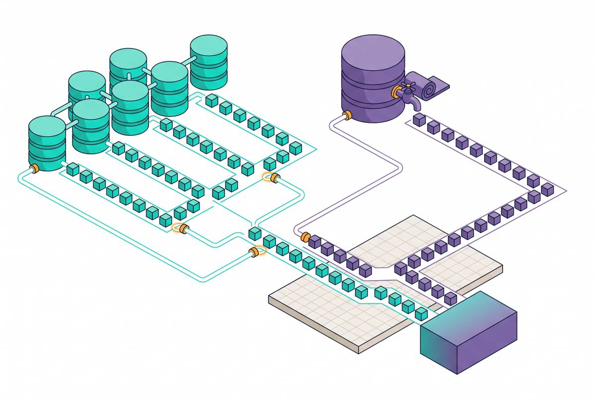 Cover illustration for “CockroachDB Change Feeds vs Postgres Logical Replication for CDC”