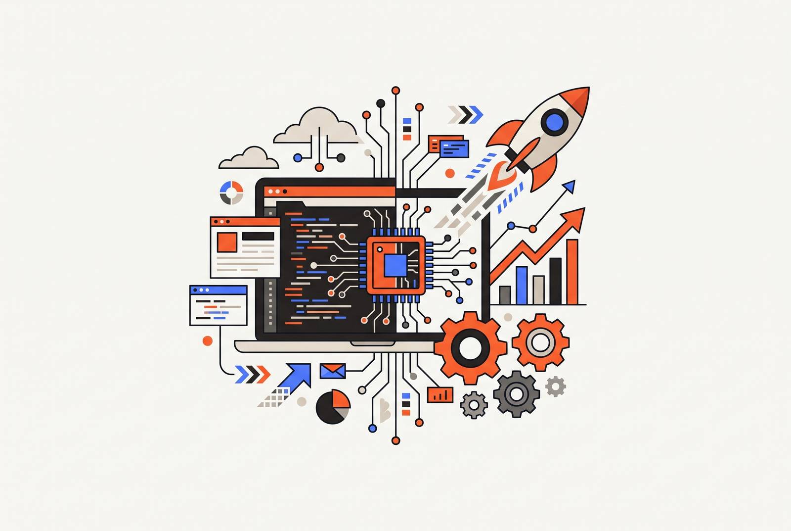 Cover illustration for “Product-Led Growth Model for Early-Stage SaaS Startups”
