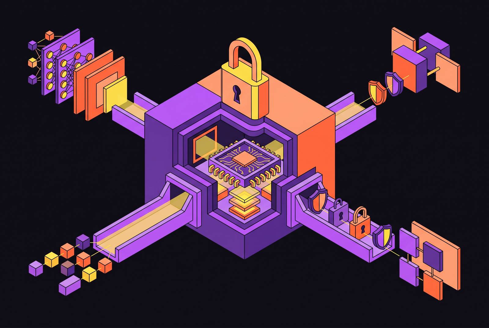 Cover illustration for “Confidential Computing Controls for LLM Inference in Enterprise Environments”