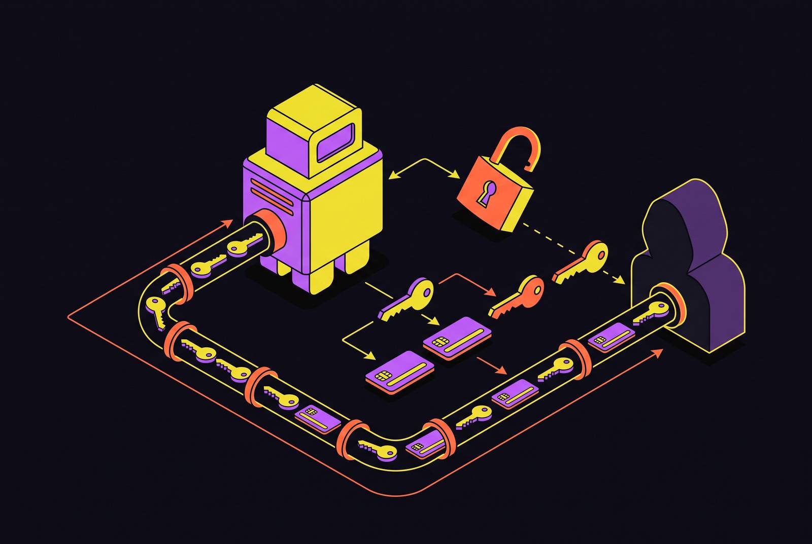 Cover illustration for “Credential and Token Theft via Compromised AI Agents”