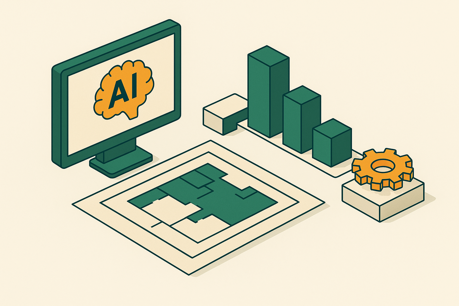 Cover illustration for “AI-Assisted Plan Building in Commission Software”