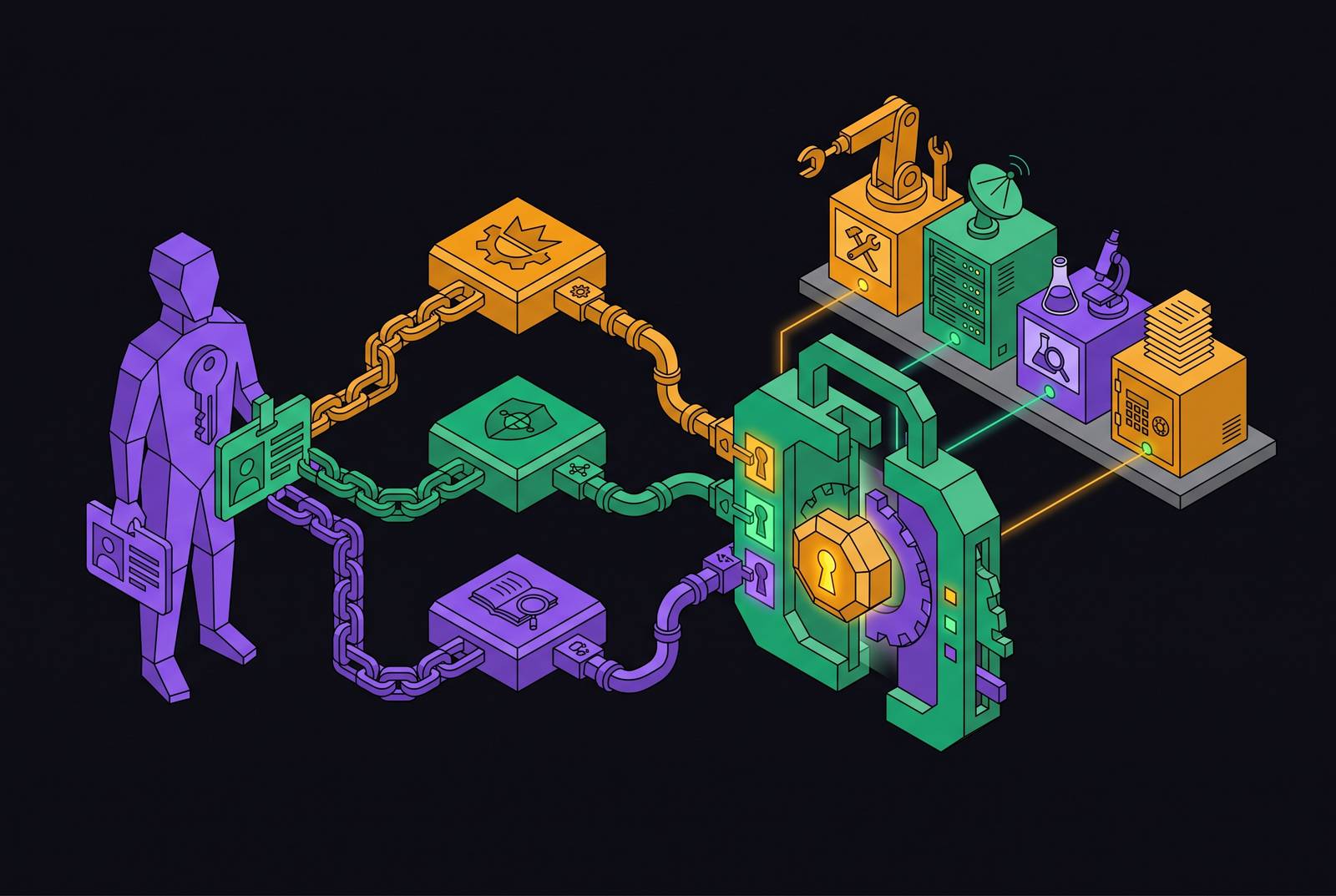 Cover illustration for “Agent Identity and Role Binding as the Foundation of MCP Tool Access Control”