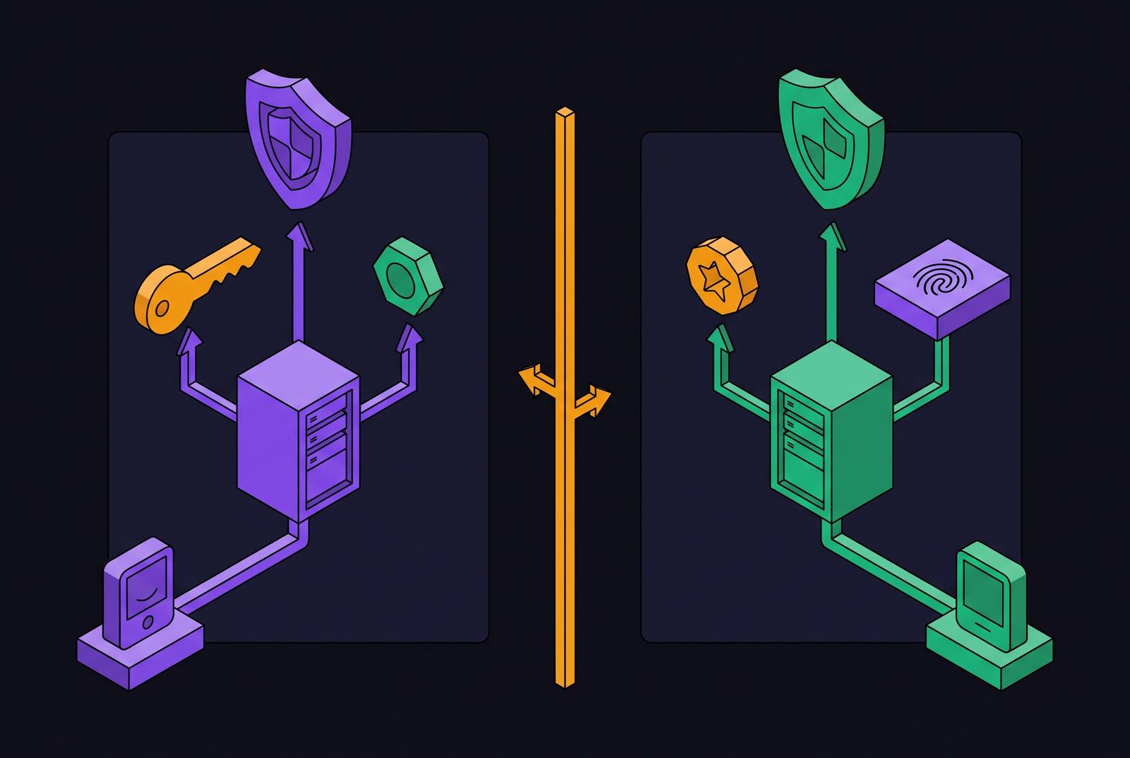 Cover illustration for “OIDC vs SAML for Enterprise Authentication”