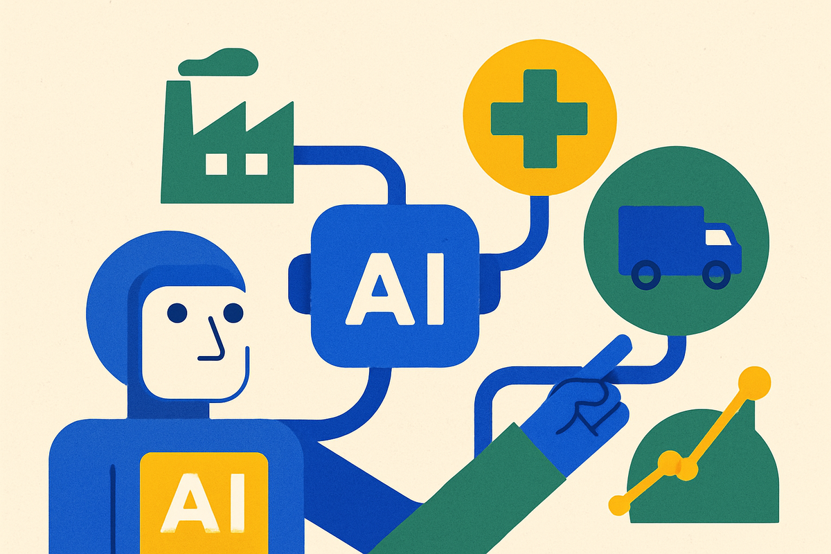 Cover illustration for “Real-World Agentic AI Use Cases Across Industries”