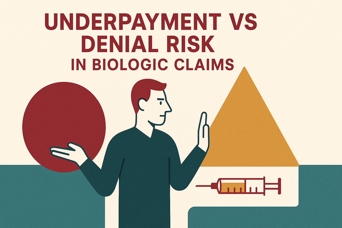 Cover illustration for “Underpayment vs Denial Risk in Biologic Claims”