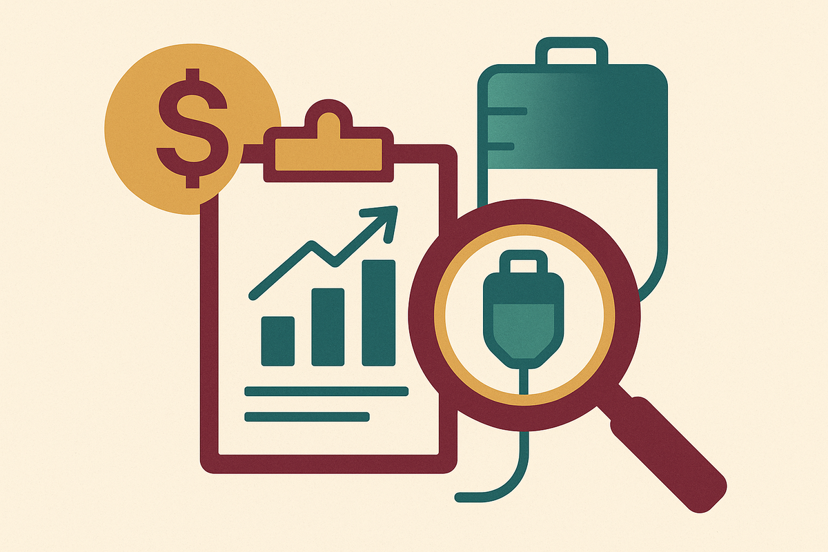 Cover illustration for “Payer Contract Reimbursement Rate Benchmarks for Infusion Centers”