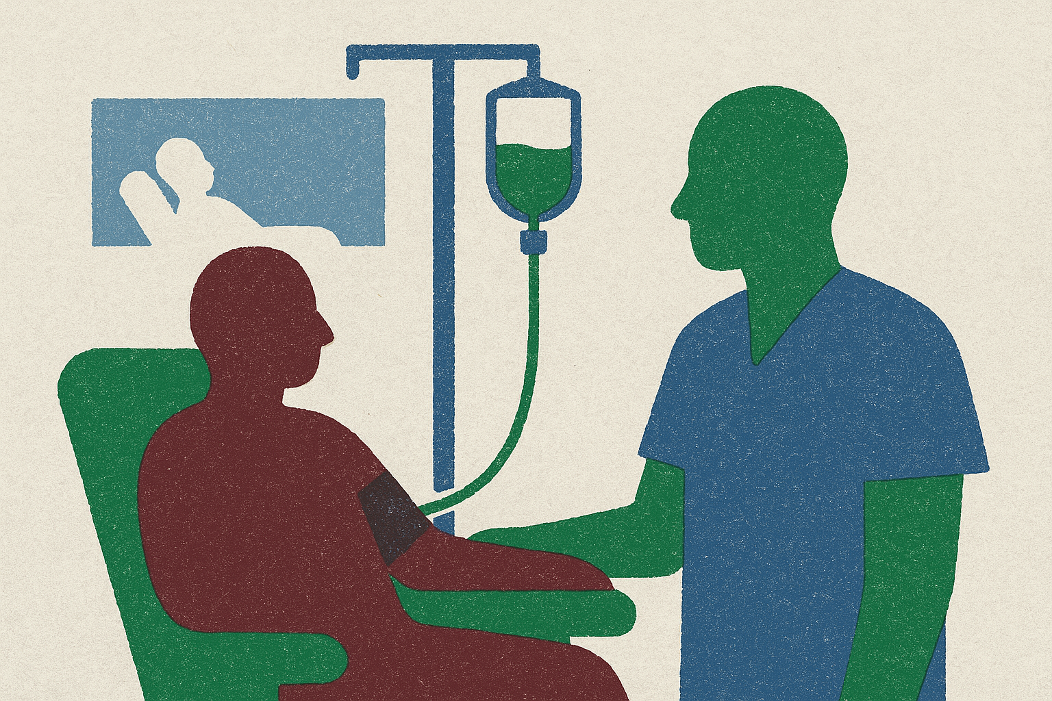 Cover illustration for “Infusion Center Staffing Models and Productivity Benchmarks”