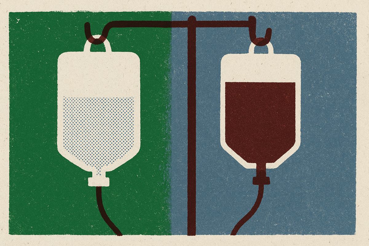 Cover illustration for “White Bagging vs Brown Bagging in Infusion Therapy”