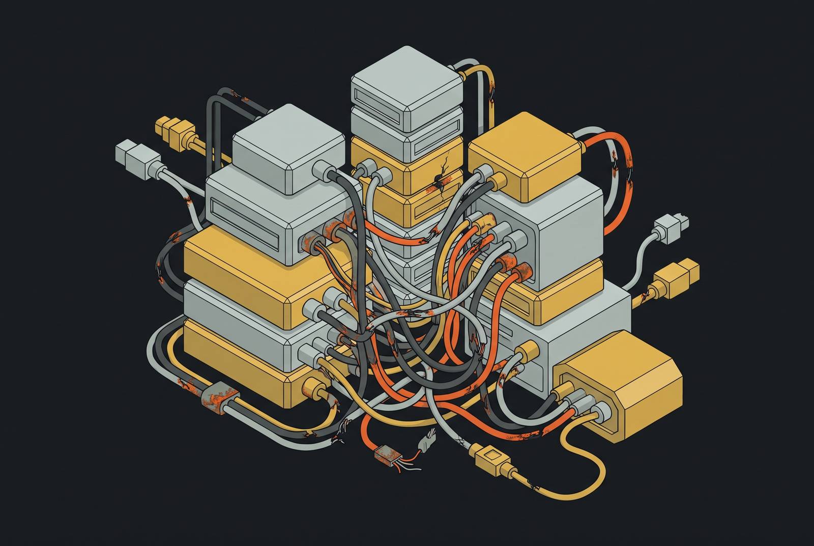 Cover illustration for “Connector Rot and the Maintenance Trap in Modern Data Stacks”