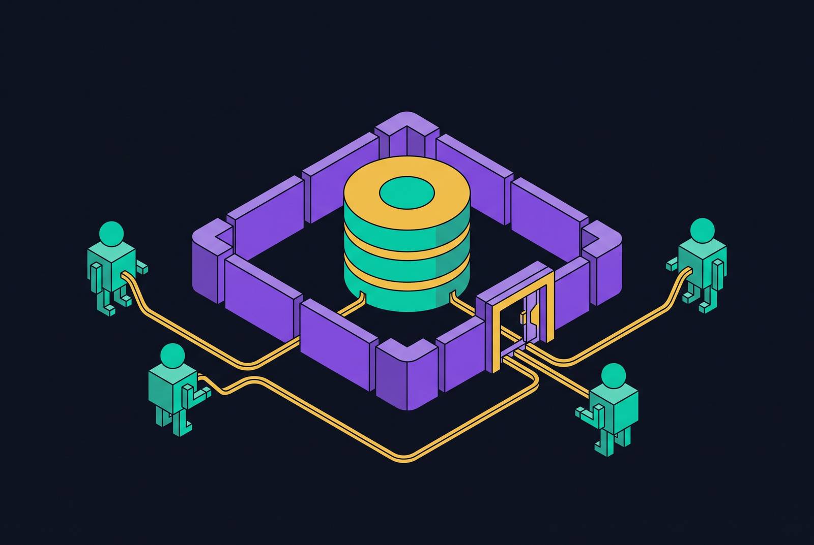 Cover illustration for “Governed Datasets as the Safe Interface for AI Agents”