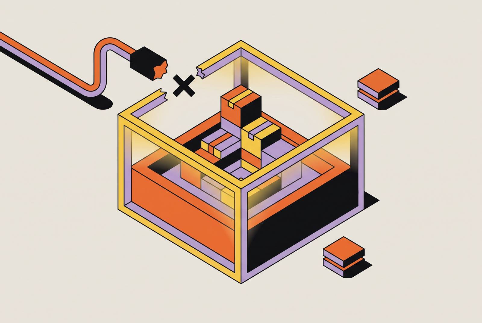 Cover illustration for “Nix Sandbox Configuration for Network-Isolated Builds”