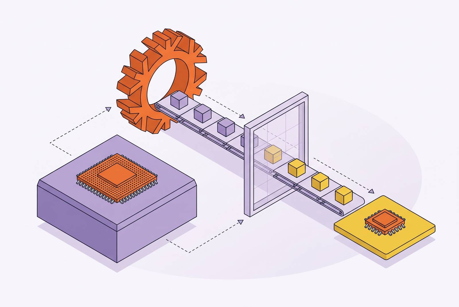 Cover illustration for “Cross-Compilation in Nix for Aarch64 Targets From X86-64 Hosts”