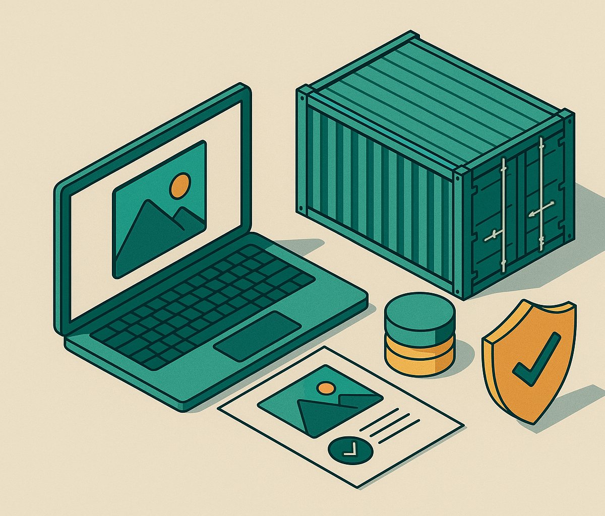 Cover illustration for “Container Image Reproducibility and Provenance Attestation”