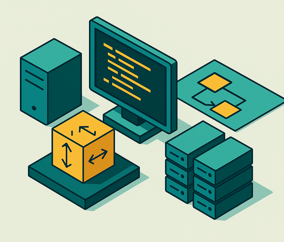 Cover illustration for “Declarative Environment Definitions and Hermetic Builds”