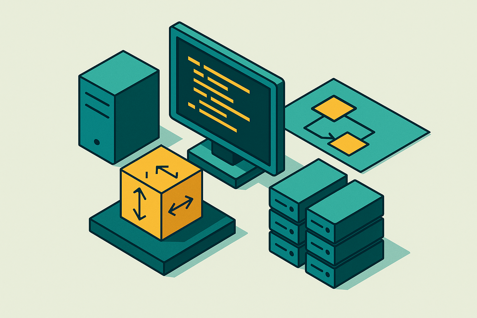 Cover illustration for “Declarative Environment Definitions and Hermetic Builds”