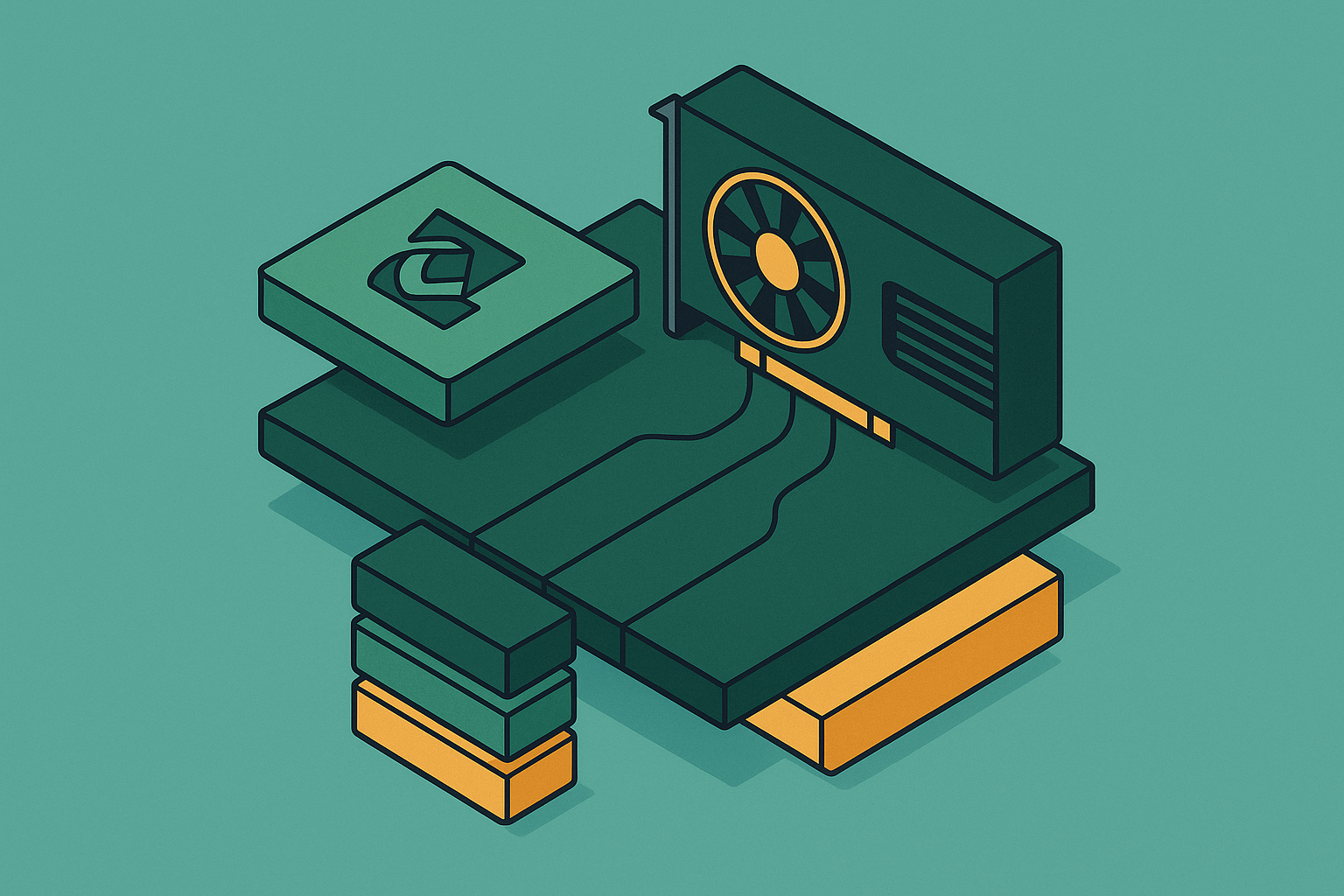 Cover illustration for “approaches to managing CUDA and GPU dependencies across AI development environments”