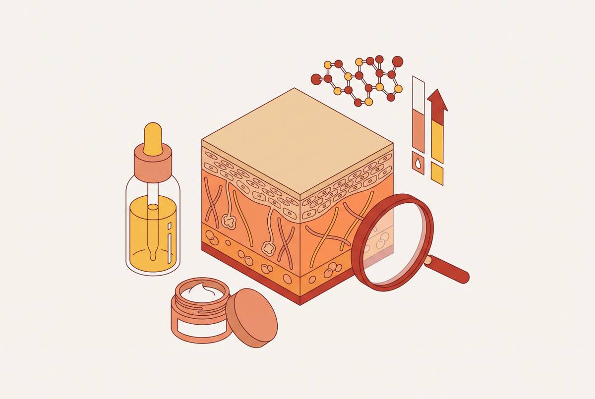 Cover illustration for “Perimenopause Skin Changes and Evidence-Based Interventions”