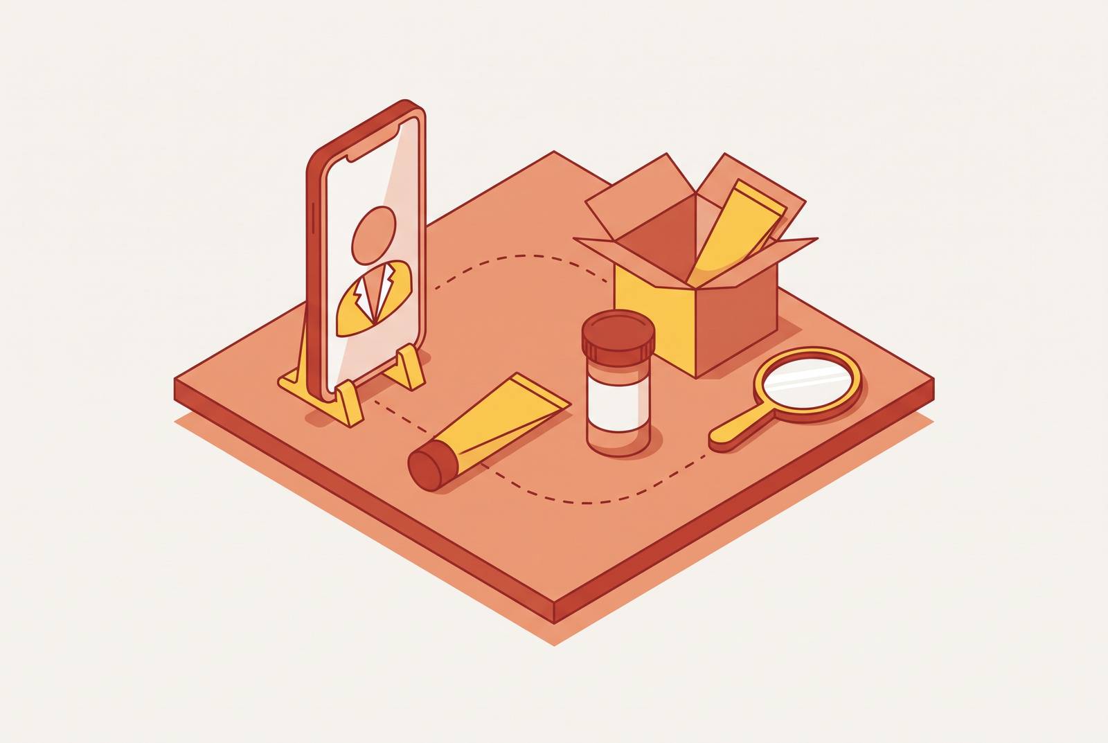 Cover illustration for “Prescription Acne Treatment Through a Licensed Clinician Without a Clinic Visit”