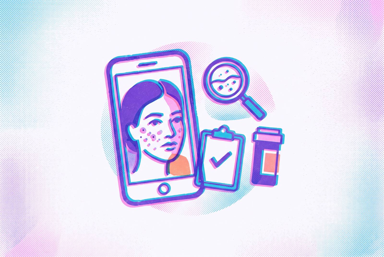 Cover illustration for “What Telehealth Acne Prescriptions Actually Require From You Before Approval”