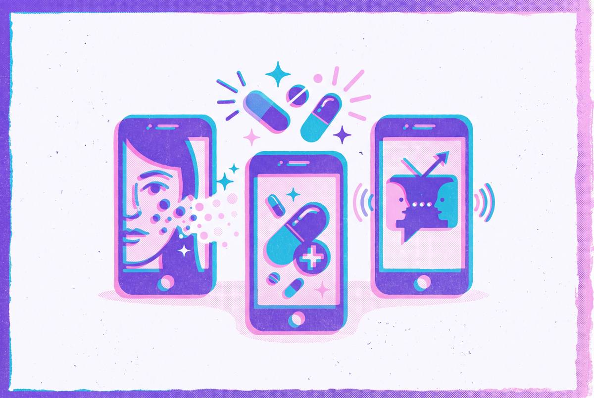 Cover illustration for “How Online Dermatology Platforms Compare for Getting Prescription Acne Medications”