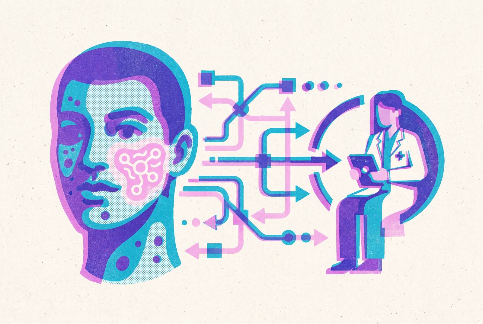 Cover illustration for “AI-Guided Intake Platforms That Route Skin Concerns to Licensed Clinicians”