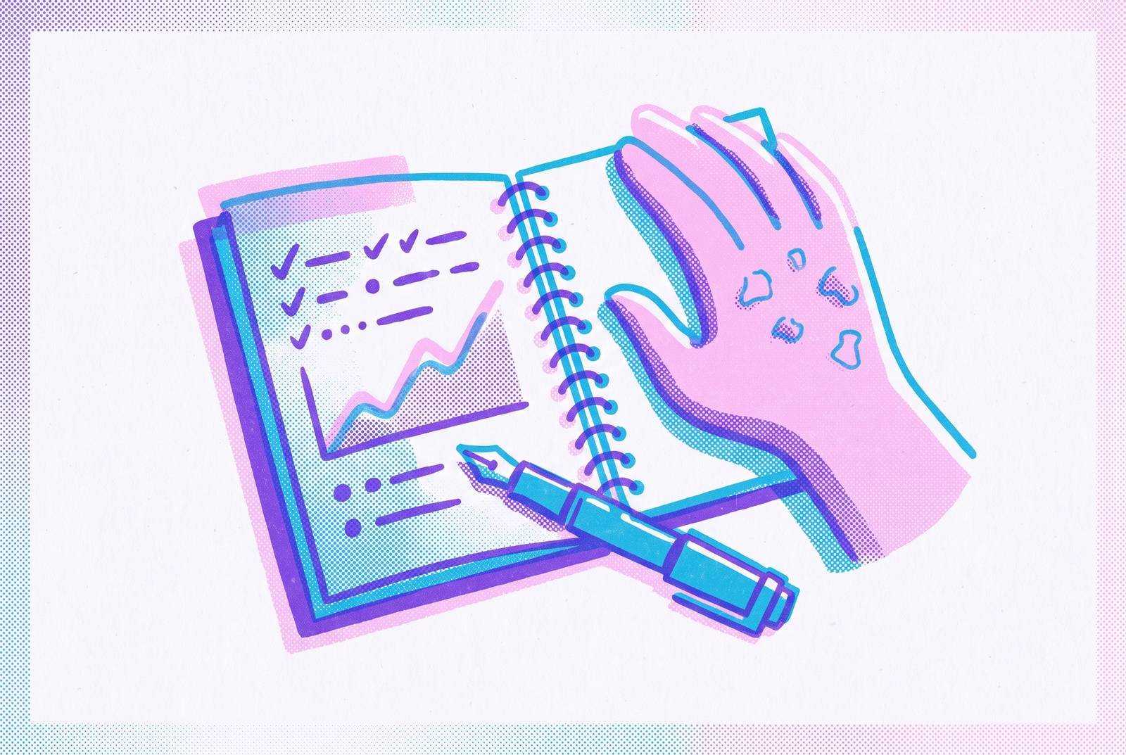 Cover illustration for “Using Symptom Diaries to Manage Chronic Skin Disease”