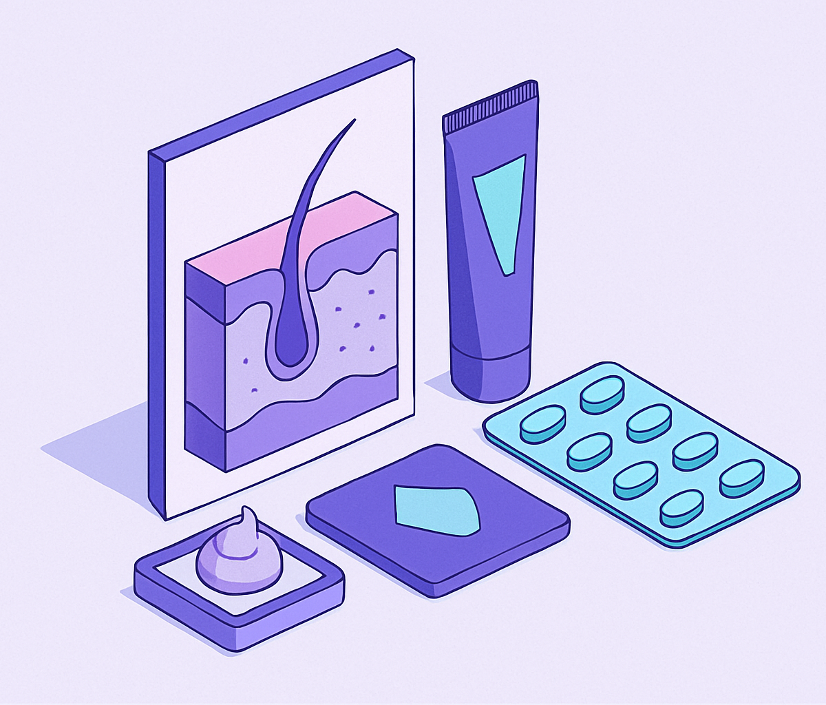 Cover illustration for “Retinoids in Dermatology Uses and Considerations”