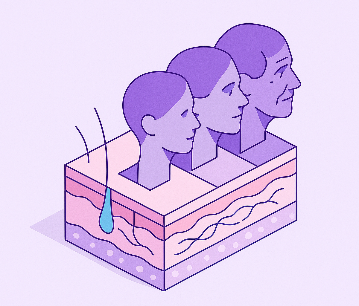 Cover illustration for “How Skin Changes Across a Lifetime”