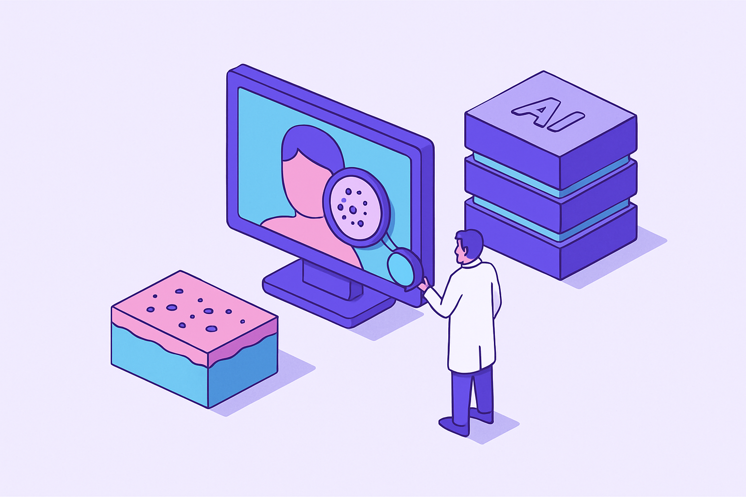 Cover illustration for “Clinical Accuracy of AI Dermatology Tools Versus Clinicians”