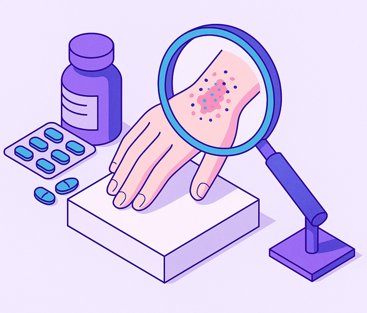 Cover illustration for “Persistent Rashes That Are Not Self-Resolving”