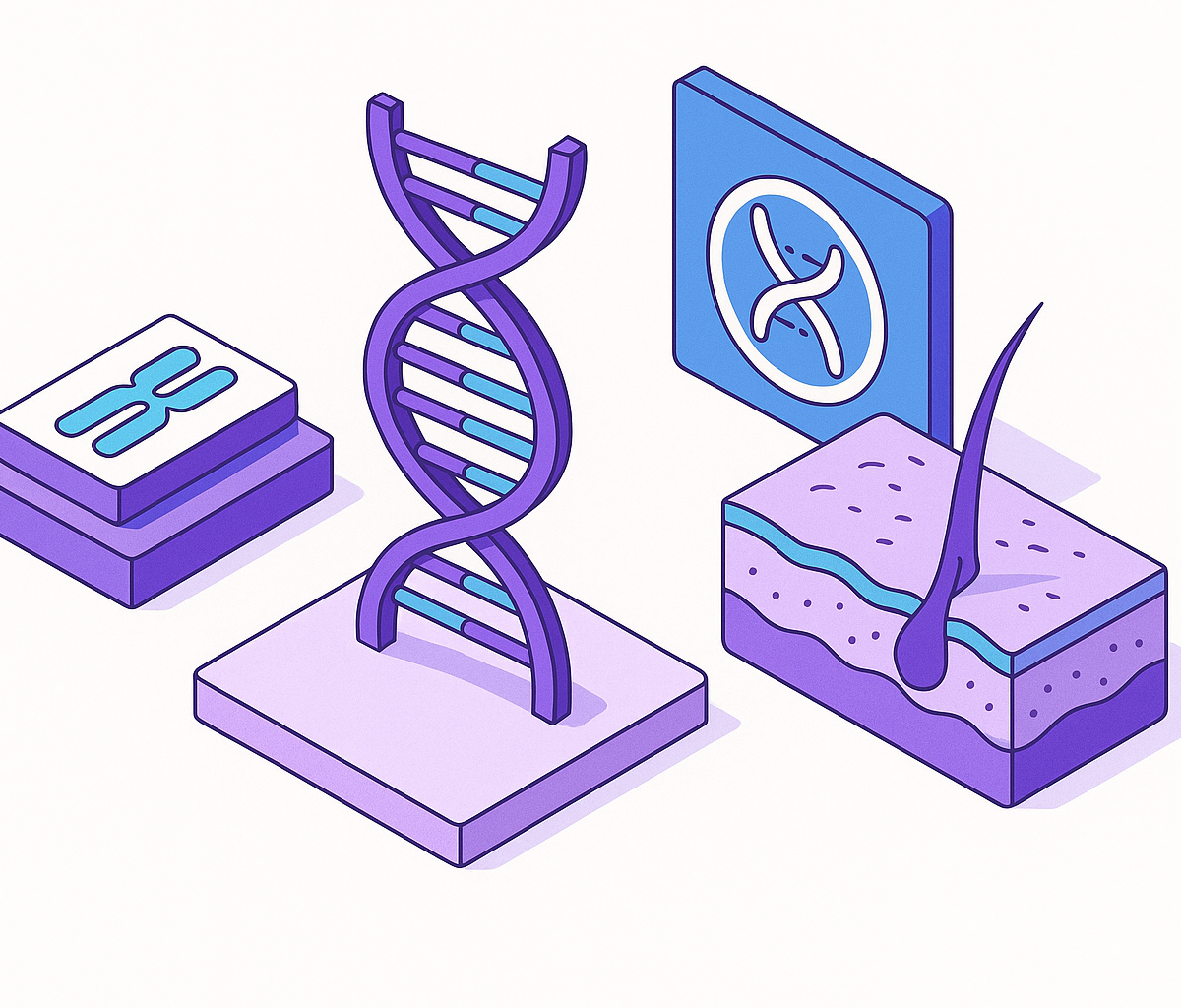 Cover illustration for “Genetics and Inherited Skin Conditions”