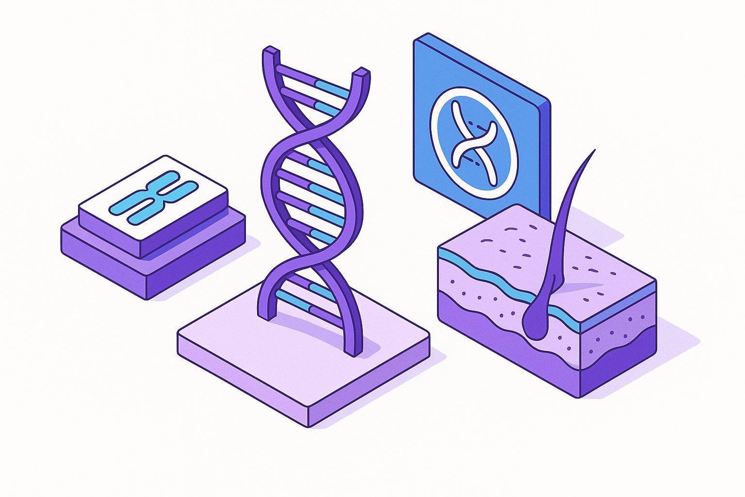 Cover illustration for “Genetics and Inherited Skin Conditions”