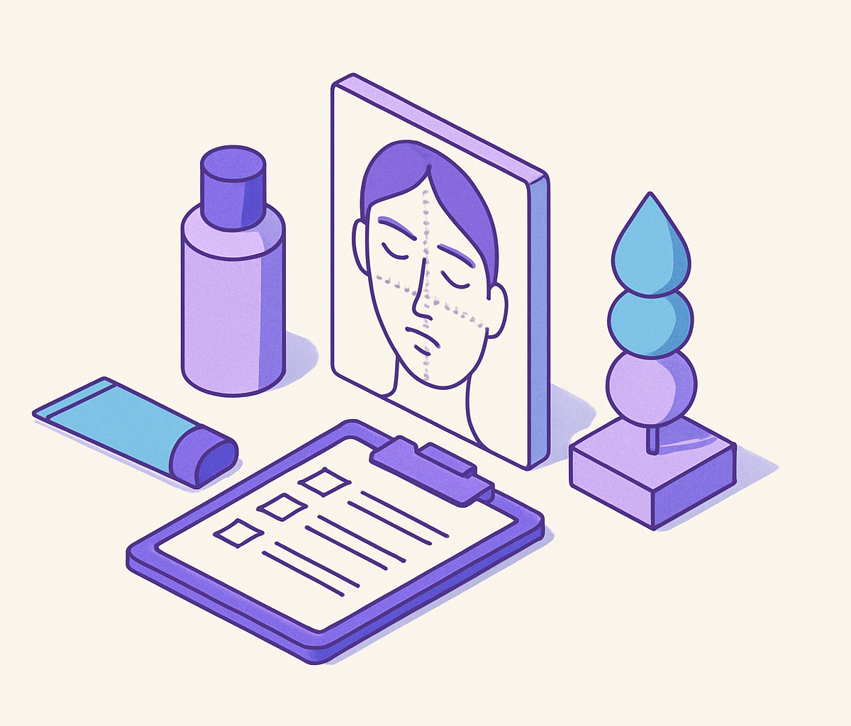 Cover illustration for “Determining Your Skin Type for Skincare Decisions”