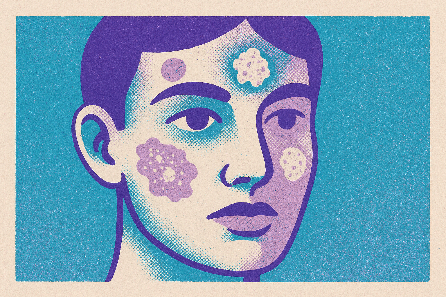 Cover illustration for “Skin Cancer Symptoms on the Face by Type”