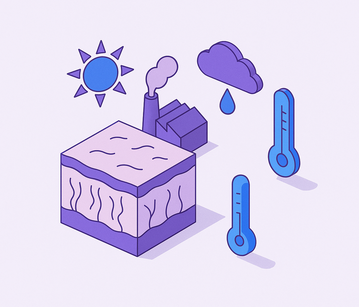 Cover illustration for “Environmental Factors That Affect Skin Health”